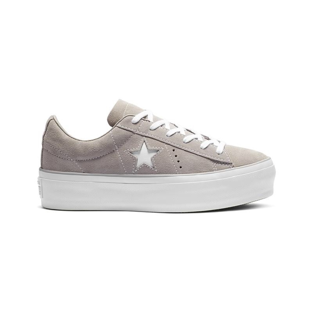 Converse One Star Beige Suede Platform Sneakers